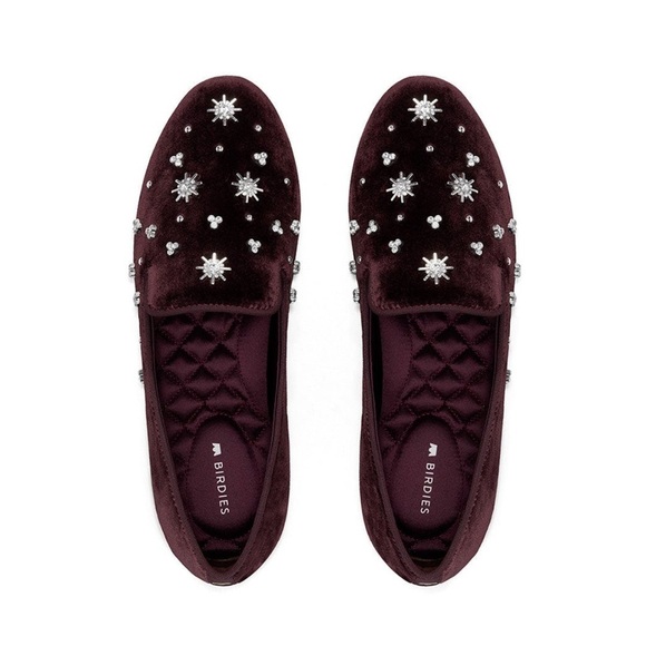 Birdies The Starling Loafers in Burgundy Velvet size 7.5